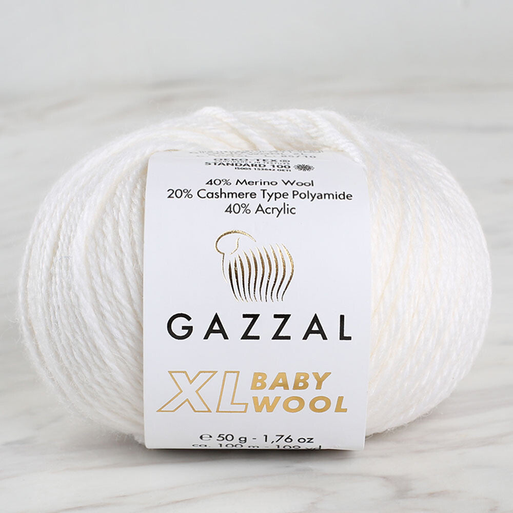 Gazzal Baby Wool XL Beyaz Bebek Yünü - 801XL